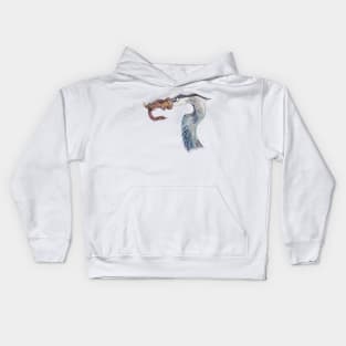 Snake Blue Heron Kids Hoodie